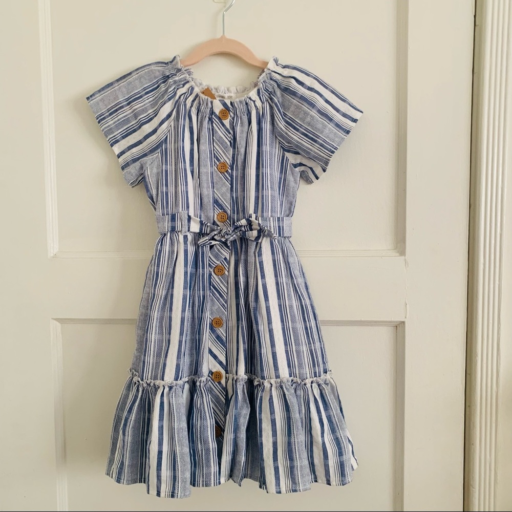 NWT - Blue and white striped toddler dress 4T